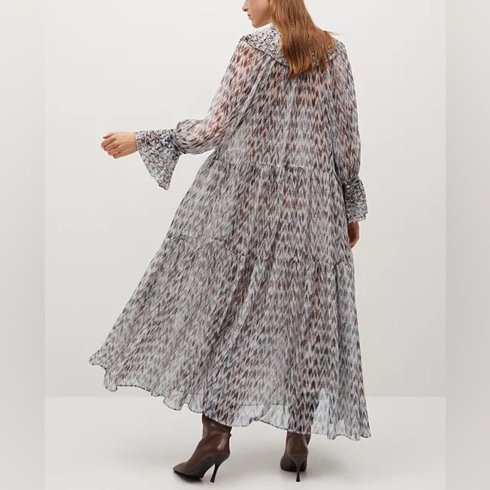 Mango Voluminous Ruffle Dress New - Picture 11 of 14